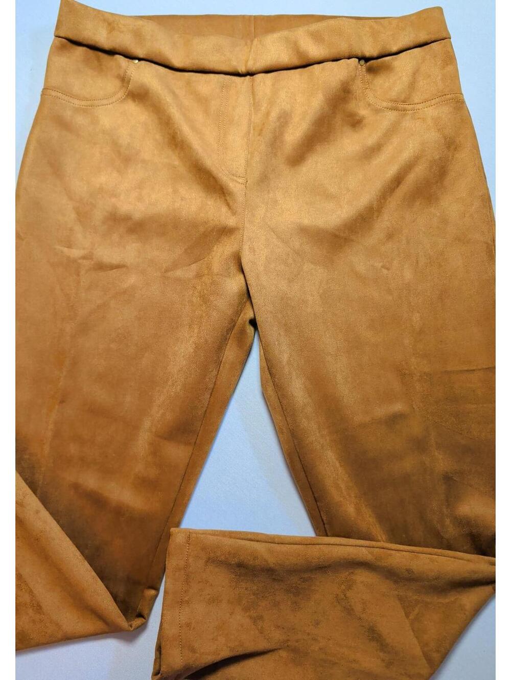 Ruby Rd. Women's Faux Suede Pants in Tan, Size M
